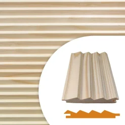 Sisustuspaneeli Laine STK, 12x90x3280, sormijatkettu erikoismänty, ympäripontattu, puuvalmis*Aarni Discount