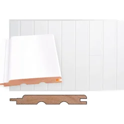 Sisustuspaneeli STS-3 PN 13x95x2100mm Sj mänty ympäripontattu maalattu lumi Seinäpaneelit|Kattopaneelit