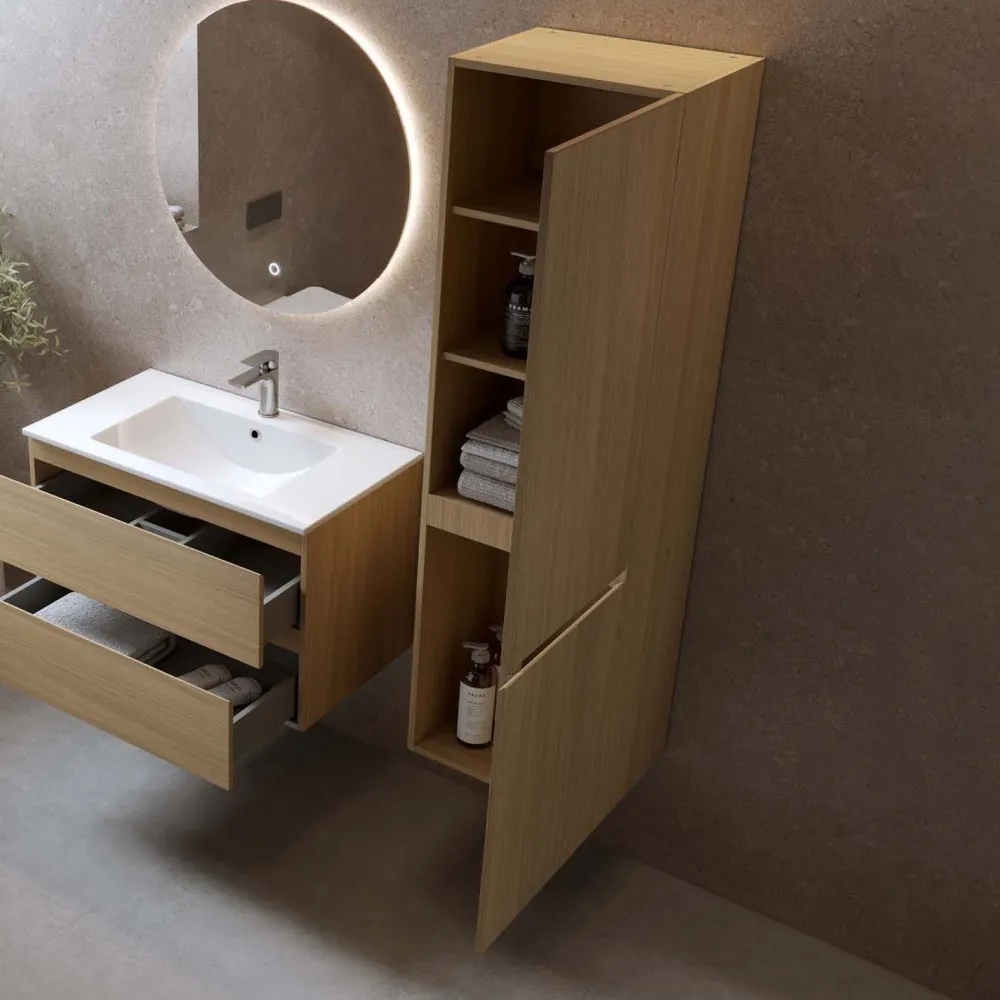 Sivukaappi Eufori, 450x1500x350mm, vaalea tammi*Bathlife