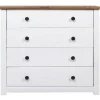 Sivukaappi valkoinen 80x40x73 cm mänty panama-sarja*FinePRICE Discount