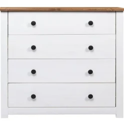 Sivukaappi valkoinen 80x40x73 cm mänty panama-sarja*FinePRICE Discount