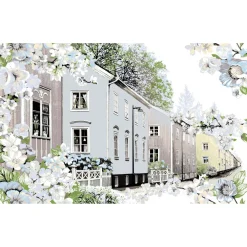 Sivuverho Kotikulmat 140x250 cm sininen*Vallila Online
