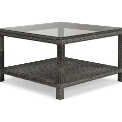 Sohvapöytä Bahamas 75x75 cm hyllyllä harmaa*Comfort Garden Outlet
