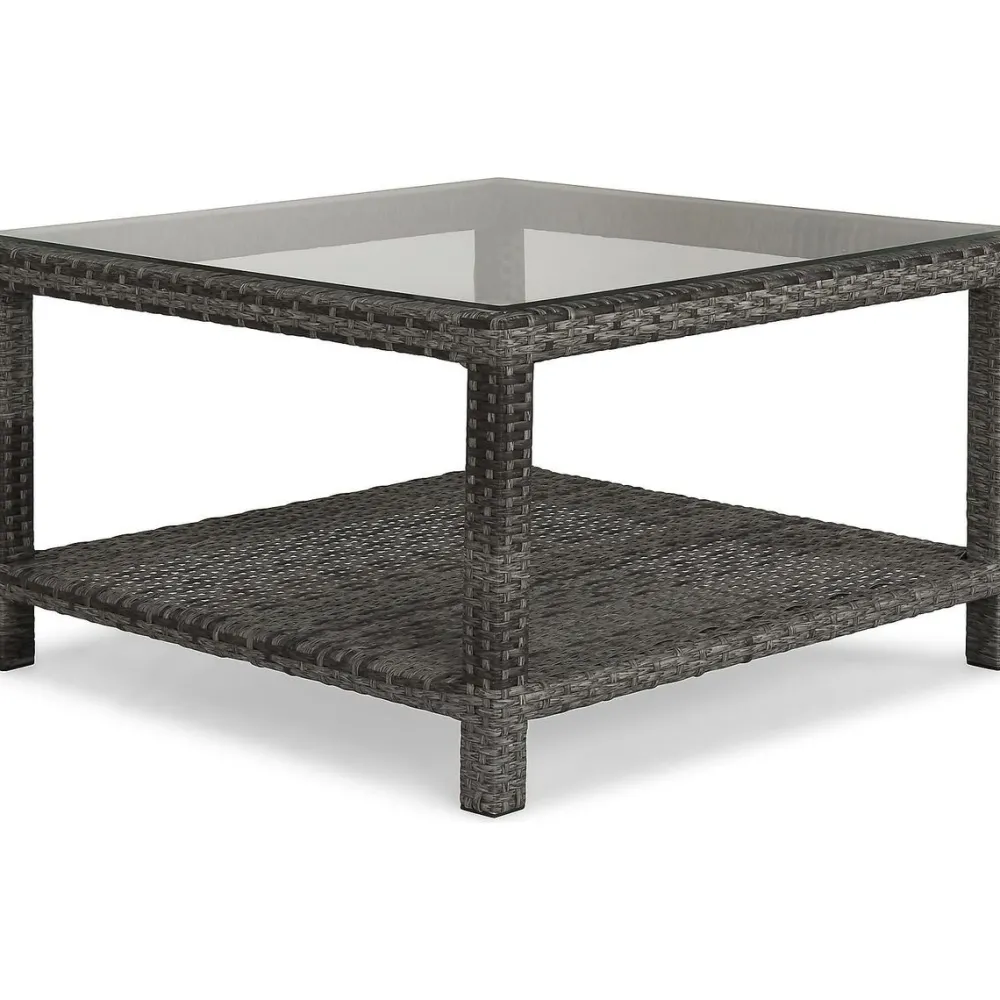 Sohvapöytä Bahamas 75x75 cm hyllyllä harmaa*Comfort Garden Outlet