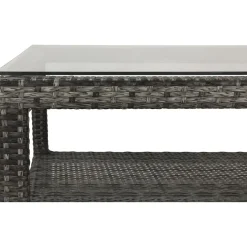 Sohvapöytä Bahamas 75x75 cm hyllyllä harmaa*Comfort Garden Outlet