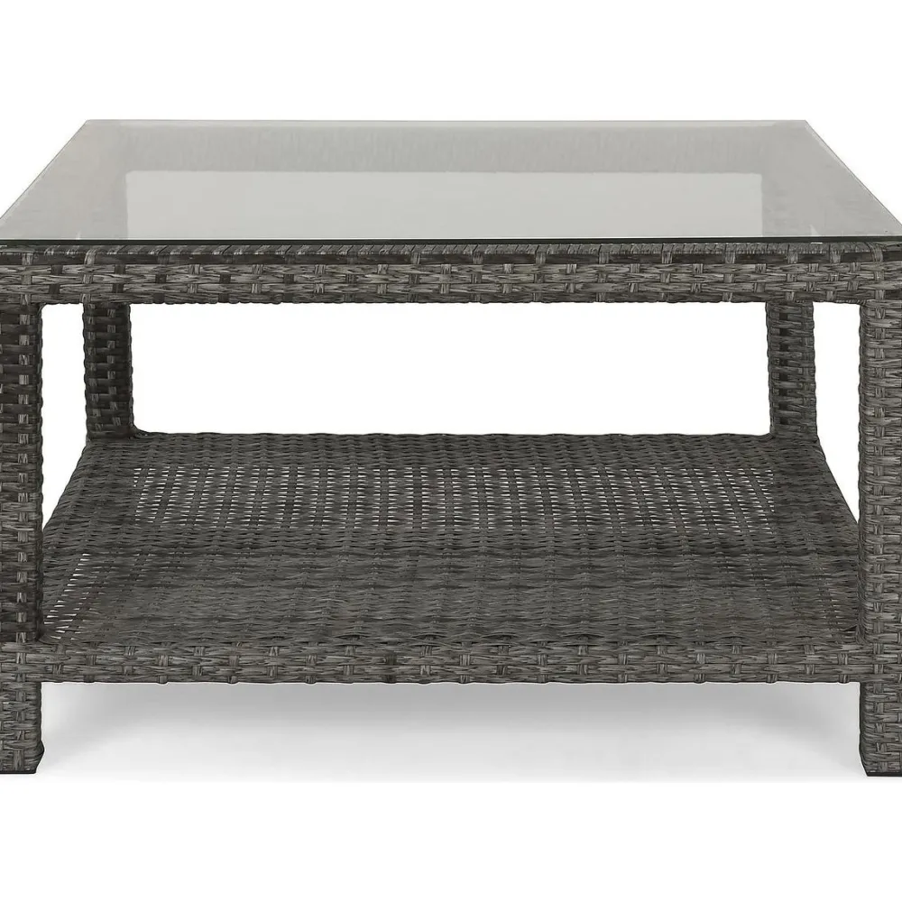 Sohvapöytä Bahamas 75x75 cm hyllyllä harmaa*Comfort Garden Outlet