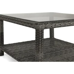 Sohvapöytä Bahamas 75x75 cm hyllyllä harmaa*Comfort Garden Outlet