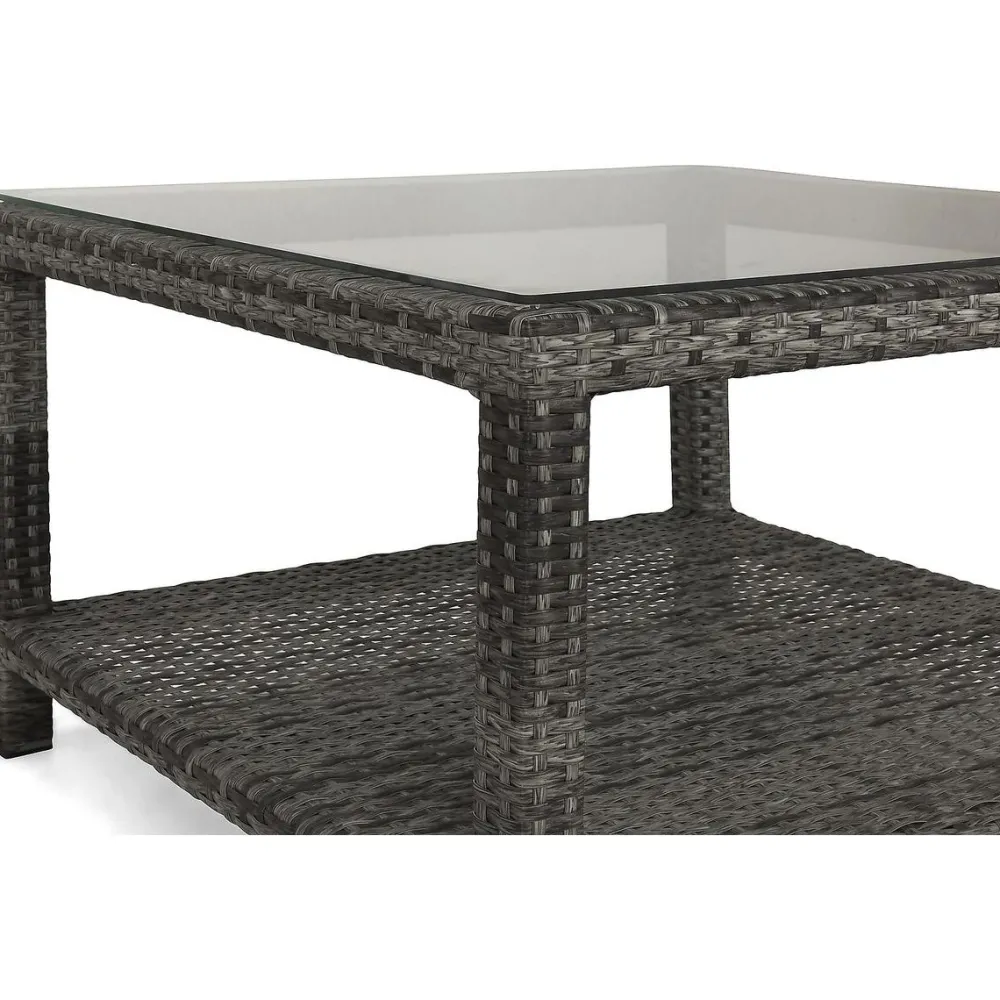 Sohvapöytä Bahamas 75x75 cm hyllyllä harmaa*Comfort Garden Outlet