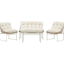 Best Sohvaryhmä Tina, 2-istuttava sohva + 2 lepotuolia + sohvapöytä, beige Ulkosohvat