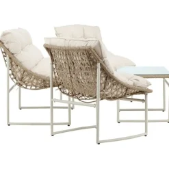 Best Sohvaryhmä Tina, 2-istuttava sohva + 2 lepotuolia + sohvapöytä, beige Ulkosohvat