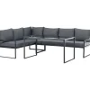 Sohvaryhmä Zingaro, 5-istuttava kulmasohva + sohvapöytä, musta/harmaa*Venture Home Outlet