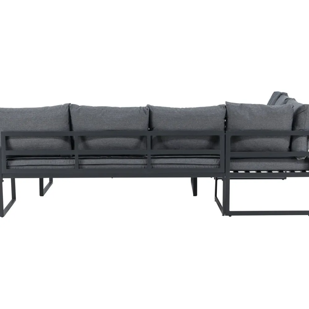 Sohvaryhmä Zingaro, 5-istuttava kulmasohva + sohvapöytä, musta/harmaa*Venture Home Outlet