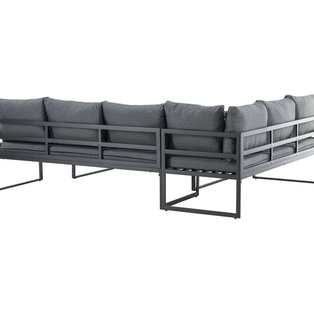 Sohvaryhmä Zingaro, 5-istuttava kulmasohva + sohvapöytä, musta/harmaa*Venture Home Outlet