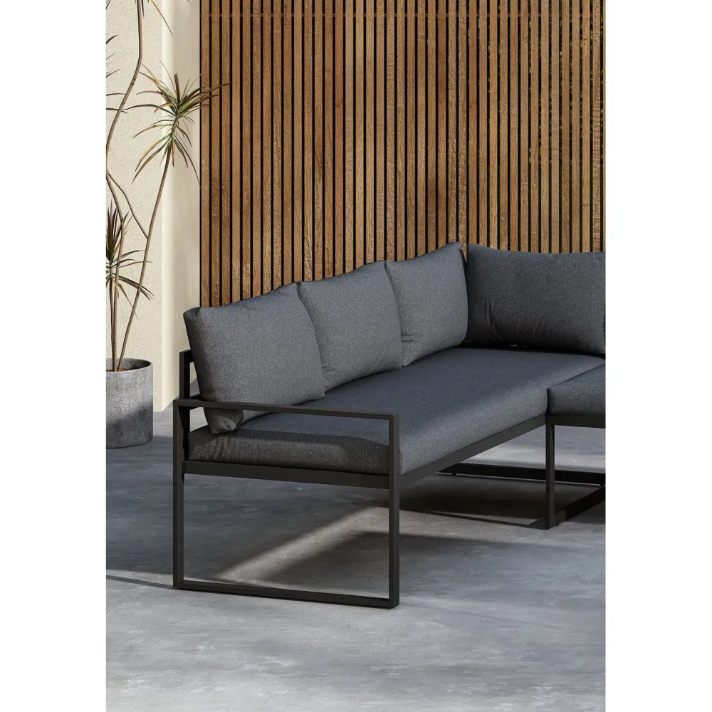 Sohvaryhmä Zingaro, 5-istuttava kulmasohva + sohvapöytä, musta/harmaa*Venture Home Outlet