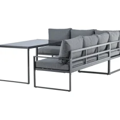 Sohvaryhmä Zingaro, 5-istuttava kulmasohva + sohvapöytä, musta/harmaa*Venture Home Outlet
