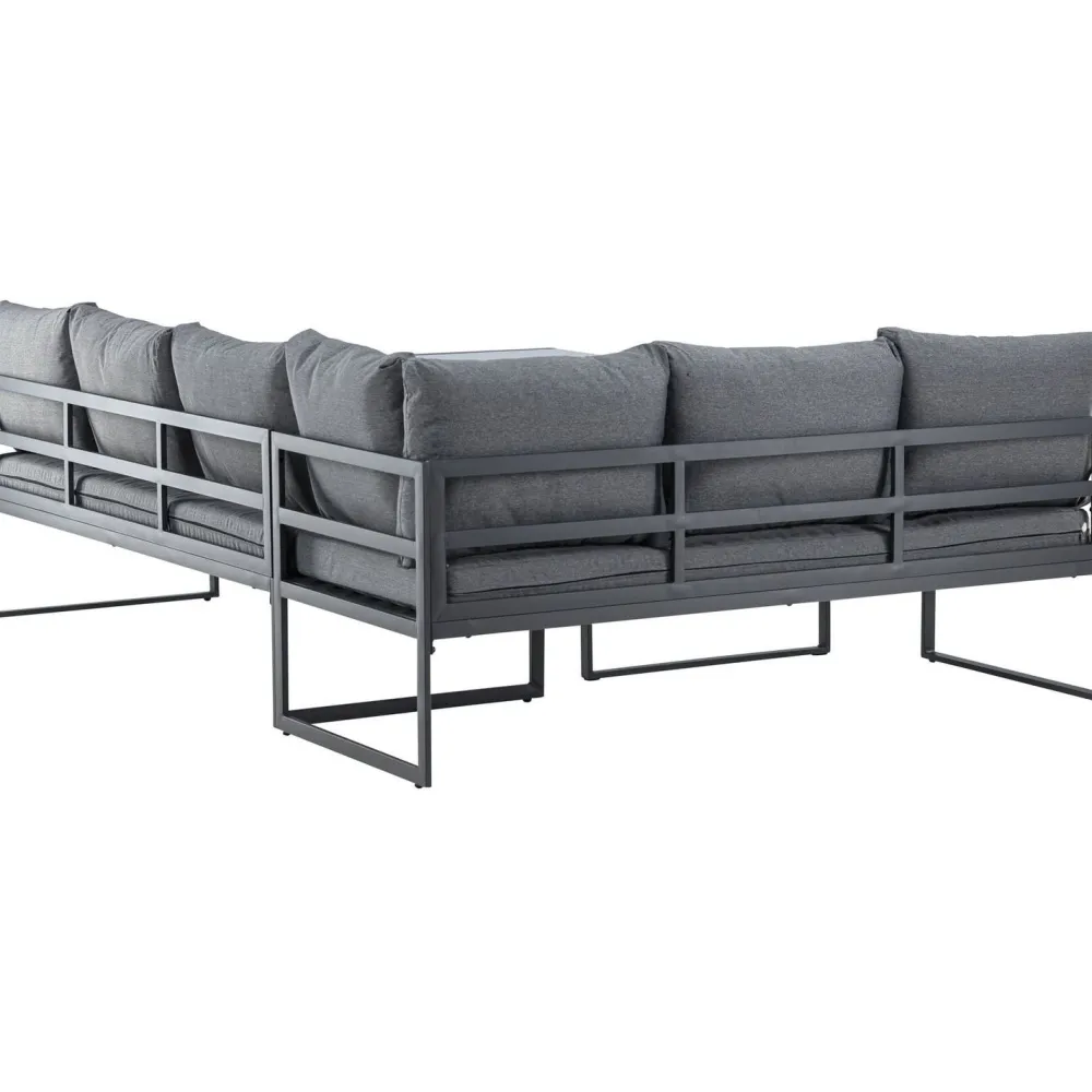 Sohvaryhmä Zingaro, 5-istuttava kulmasohva + sohvapöytä, musta/harmaa*Venture Home Outlet
