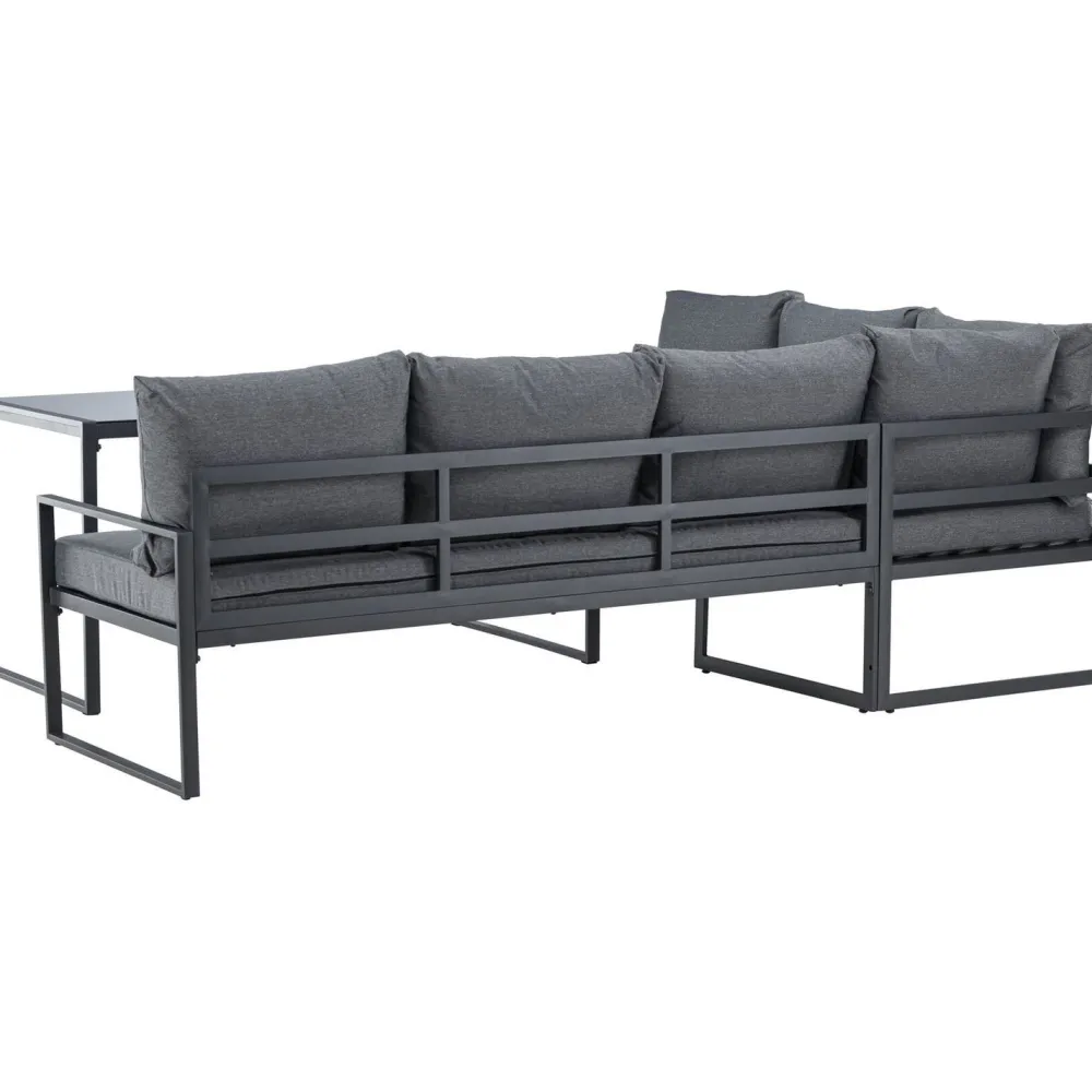 Sohvaryhmä Zingaro, 5-istuttava kulmasohva + sohvapöytä, musta/harmaa*Venture Home Outlet