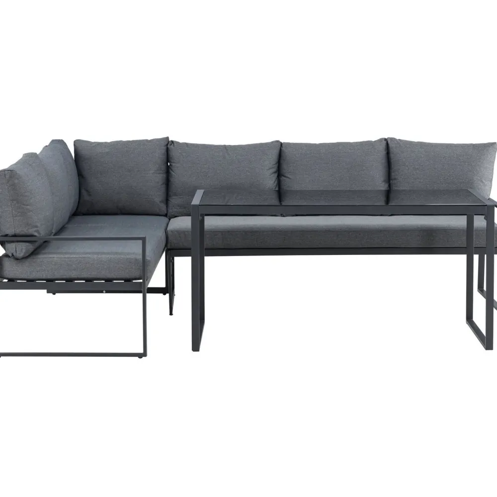 Sohvaryhmä Zingaro, 5-istuttava kulmasohva + sohvapöytä, musta/harmaa*Venture Home Outlet