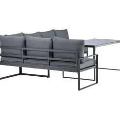 Sohvaryhmä Zingaro, 5-istuttava kulmasohva + sohvapöytä, musta/harmaa*Venture Home Outlet