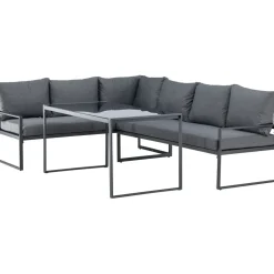Sohvaryhmä Zingaro, 5-istuttava kulmasohva + sohvapöytä, musta/harmaa*Venture Home Outlet