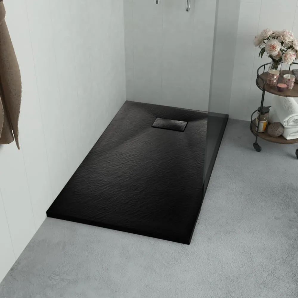 Outlet Suihkualusta 100x70 cm SMC musta Suihkualtaat