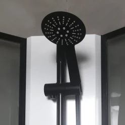Suihkukaappi Betrakta 800x800 mm pyöreä musta kehys valkoinen suihkuseinä*Bathlife