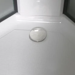 Suihkukaappi Betrakta 900x900 mm pyöreä musta kehys valkoinen suihkuseinä*Bathlife Sale