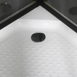 New Suihkukaappi Betrakta 900x900 mm pyöreä musta kehys Suihkukaapit