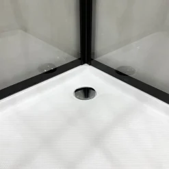 Outlet Suihkukaappi Betrakta, 70x90cm, pyöreä, kirkas lasi, musta kehys Suihkukaapit