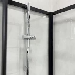 Outlet Suihkukaappi Betrakta, 70x90cm, pyöreä, kirkas lasi, musta kehys Suihkukaapit