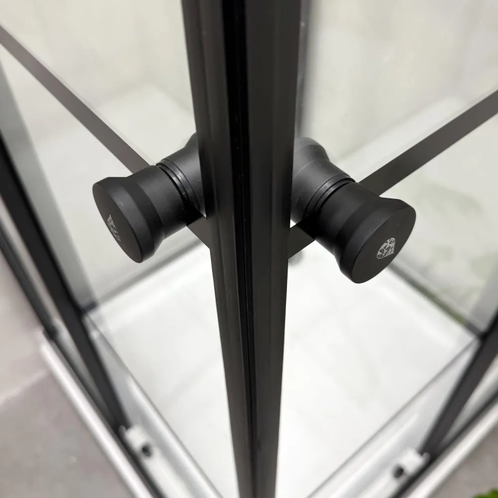 Suihkukaappi Betrakta, 80x80cm, suora, kirkas lasi, musta kehys Suihkukaapit