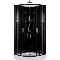 Hot Suihkukaappi Malta 850x850 mm musta kirkas lasi Suihkukaapit