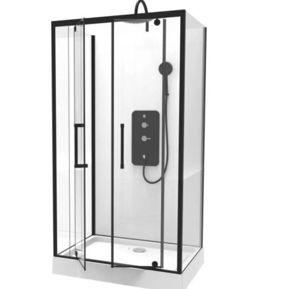 Suihkukaappi Urban, 800x1100mm, musta, kirkas lasi*Harma Online