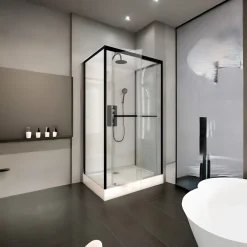 Suihkukaappi Urban, 800x1100mm, musta, kirkas lasi*Harma Online