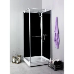 Suihkukaappi Ocean 90C 900x900 mm musta lasi Suihkukaapit