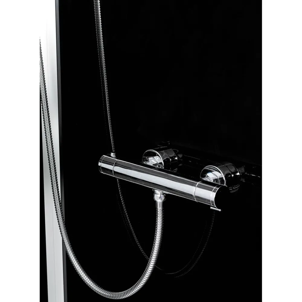 Suihkukaappi Ocean 90C 900x900 mm musta lasi Suihkukaapit