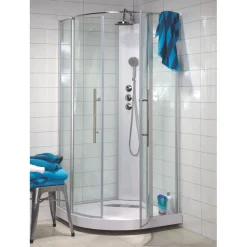 Suihkukaappi Wave 900x900x2090 mm mattahopea/lasi kirkas*Noro Discount