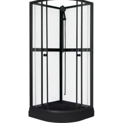 Outlet Suihkukaappi Aurora Round Black 80x80cm Suihkukaapit
