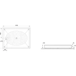 Hot Suihkukulman allas S0020-SET kivimassa 120x90cm valkoinen Suihkualtaat