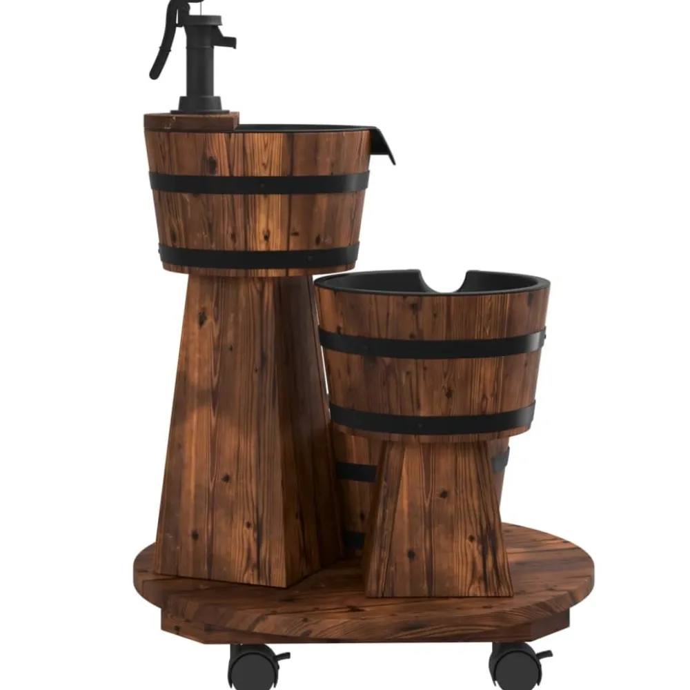 Suihkulähde rullapyörillä ja pumpulla 55x55x80 cm, kuusi*FinePRICE Online
