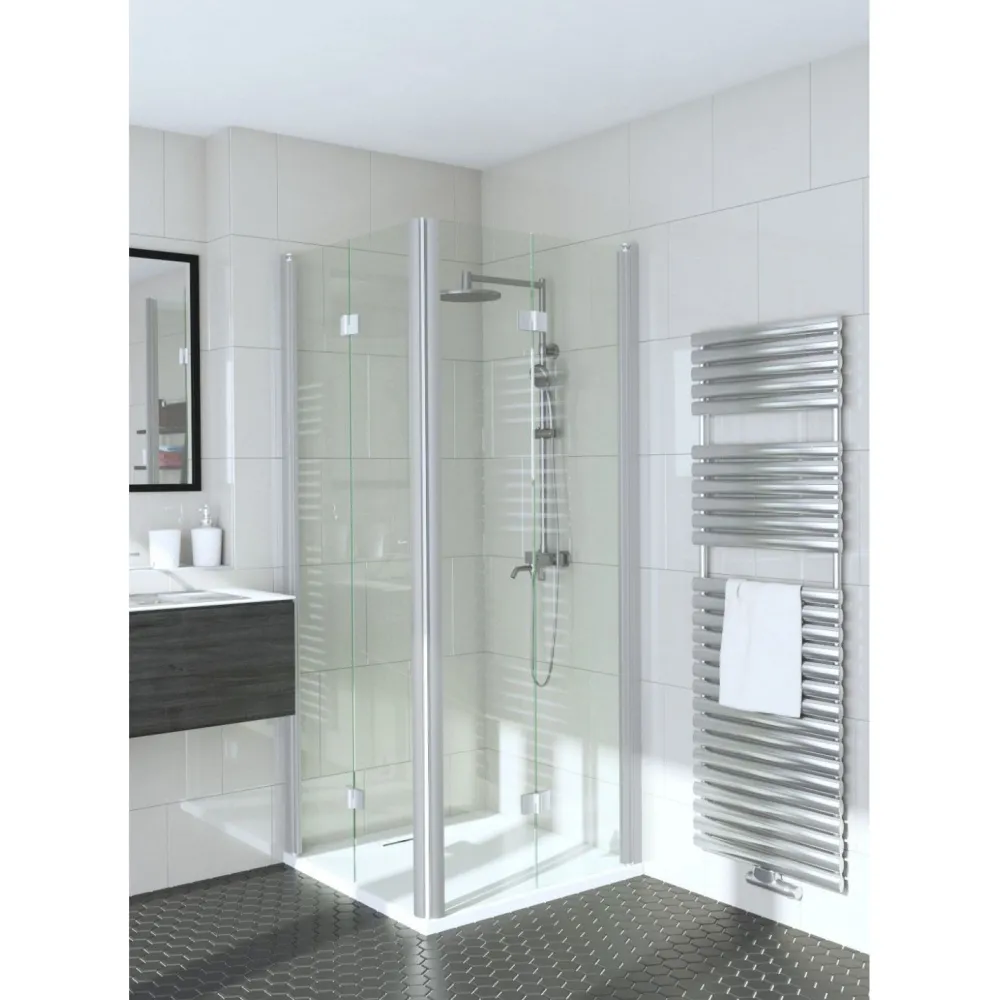 Clearance Suihkunurkka Infinia 259 taittuvat ovet 90x90 cm harmaa profiili Suihkukulmat