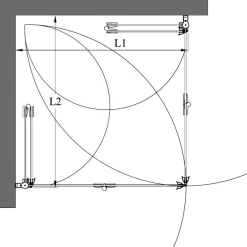 Clearance Suihkunurkka Infinia 259 taittuvat ovet 90x90 cm harmaa profiili Suihkukulmat