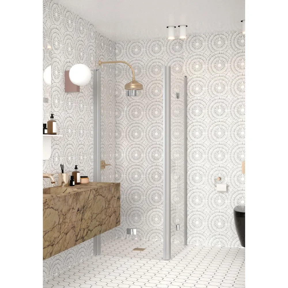 Clearance Suihkunurkka Infinia 259 taittuvat ovet 90x90 cm harmaa profiili Suihkukulmat