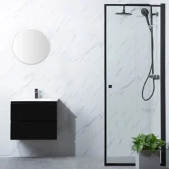 Suihkuovi Profil 700x2000 mm kirkas lasi musta*Bathlife Discount