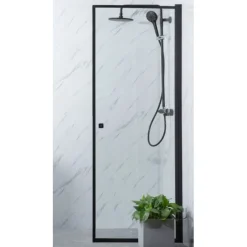 Suihkuovi Profil 700x2000 mm kirkas lasi musta*Bathlife Discount