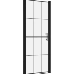 Suihkuovi karkaistu lasi 91x195cm musta*FinePRICE Best