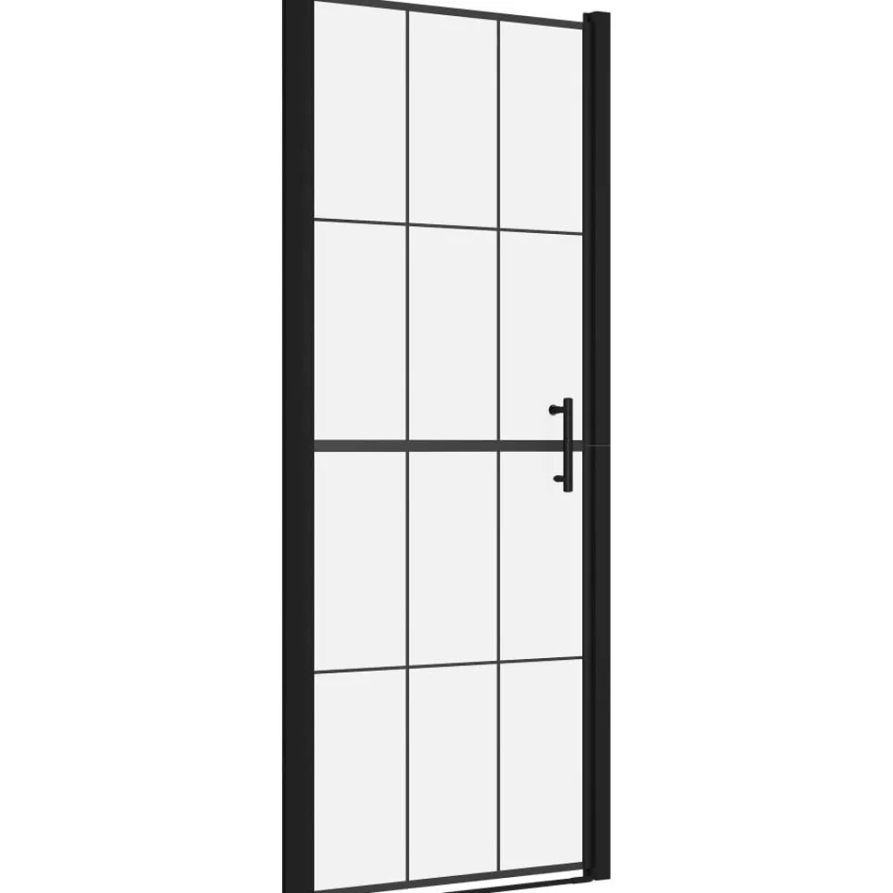 Suihkuovi karkaistu lasi 91x195cm musta*FinePRICE Best