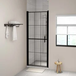 Suihkuovi karkaistu lasi 91x195cm musta*FinePRICE Best