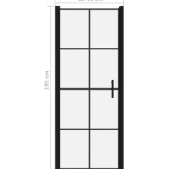 Suihkuovi karkaistu lasi 91x195 cm musta*FinePRICE Outlet