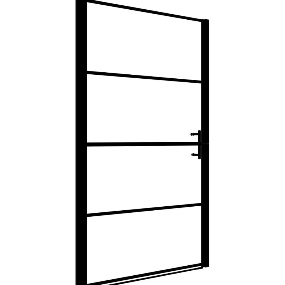 Suihkuovi 91x195cm karkaistu lasi musta*FinePRICE Clearance